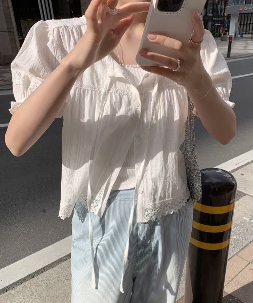 FAVORITO(ファヴォリート)の「リボンシャツ(シャツ/ブラウス・レディース・ホワイト・F)」の17枚目の写真