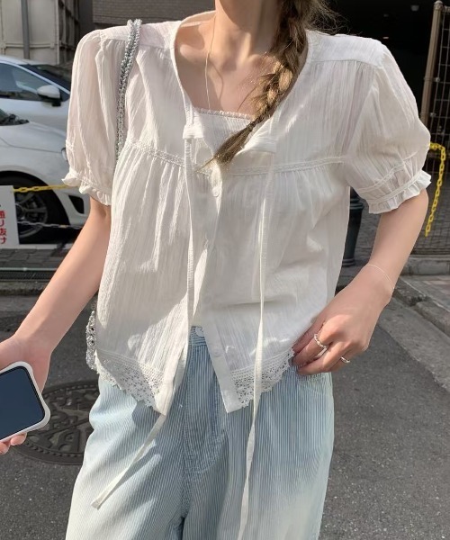 FAVORITO(ファヴォリート)の「リボンシャツ(シャツ/ブラウス・レディース・ホワイト・F)」の19枚目の写真