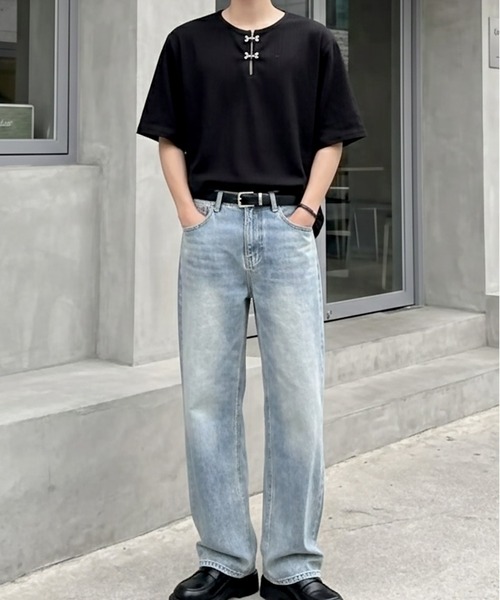 Otte（オッテ）の「フロントホックスリットネックトップス（Tシャツ/カットソー・メンズ・ブラック/グレー・X-LARGE/LARGE/MEDIUM）」の5枚目の写真