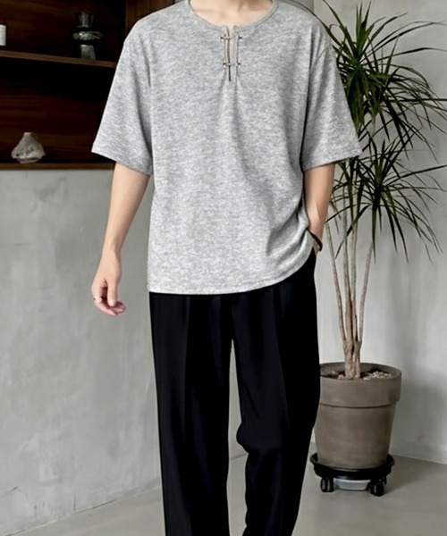 Otte（オッテ）の「フロントホックスリットネックトップス（Tシャツ/カットソー・メンズ・ブラック/グレー・X-LARGE/LARGE/MEDIUM）」の13枚目の写真