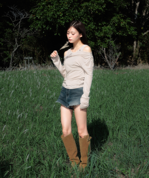 ROSEFRANTZ（ロゼフランツ）の「Layered Shirring Long Sleeve [Beige]（Tシャツ/カットソー・レディース・Beige・OS）」の7枚目の写真