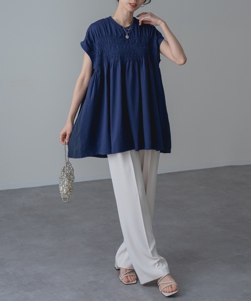 refinedworks(リファインドワークス)の「【refinedworks】異素材 ドッキング プルオーバー!(Tシャツ/カットソー・レディース・ネイビー/ブラック・FREE)」の16枚目の写真