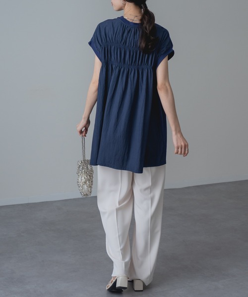 refinedworks(リファインドワークス)の「【refinedworks】異素材 ドッキング プルオーバー!(Tシャツ/カットソー・レディース・ネイビー/ブラック・FREE)」の18枚目の写真