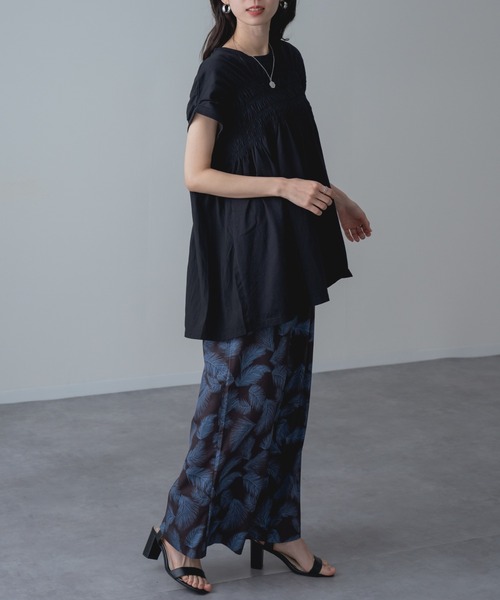 refinedworks(リファインドワークス)の「【refinedworks】異素材 ドッキング プルオーバー!(Tシャツ/カットソー・レディース・ネイビー/ブラック・FREE)」の22枚目の写真