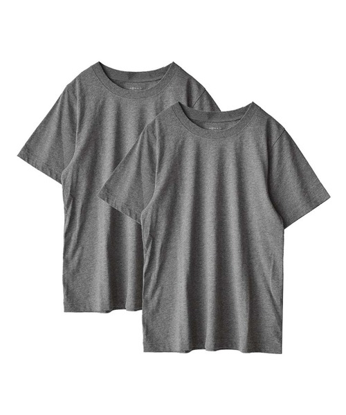 zootie（ズーティー）の「コットン100％ ベーシックTシャツ 2点セット（Tシャツ/カットソー・レディース・ライトグレー/ブラック/ネイビー/杢グレー/チャコール/オフホワイト・LL/L/S/M/3L）」の5枚目の写真