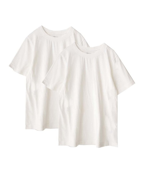 zootie（ズーティー）の「コットン100％ ベーシックTシャツ 2点セット（Tシャツ/カットソー・レディース・ライトグレー/ブラック/ネイビー/杢グレー/チャコール/オフホワイト・LL/L/S/M/3L）」の2枚目の写真