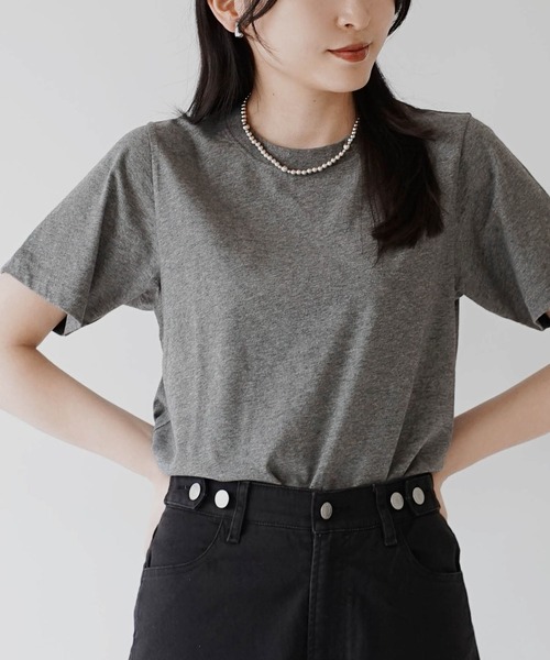 zootie（ズーティー）の「コットン100％ ベーシックTシャツ 2点セット（Tシャツ/カットソー・レディース・ライトグレー/ブラック/ネイビー/杢グレー/チャコール/オフホワイト・LL/L/S/M/3L）」の11枚目の写真