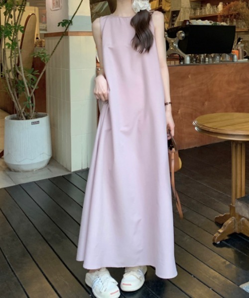 Aelina(エリナ)の「ノースリーブワンピース(ワンピース・レディース・ベージュ/パープル・FREE)」の20枚目の写真