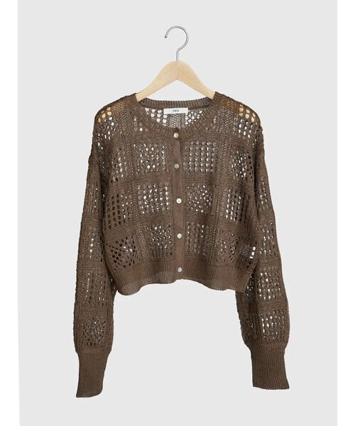FIKA.(フィーカ)の「Crochet knit cardigan(カーディガン/ボレロ・レディース・ブラウン/アイボリー/ブラック・MEDIUM)」の4枚目の写真