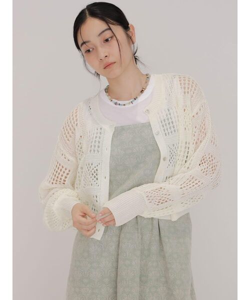 FIKA.(フィーカ)の「Crochet knit cardigan(カーディガン/ボレロ・レディース・ブラウン/アイボリー/ブラック・MEDIUM)」の7枚目の写真