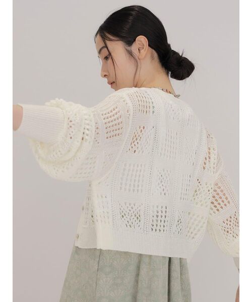 FIKA.(フィーカ)の「Crochet knit cardigan(カーディガン/ボレロ・レディース・ブラウン/アイボリー/ブラック・MEDIUM)」の9枚目の写真