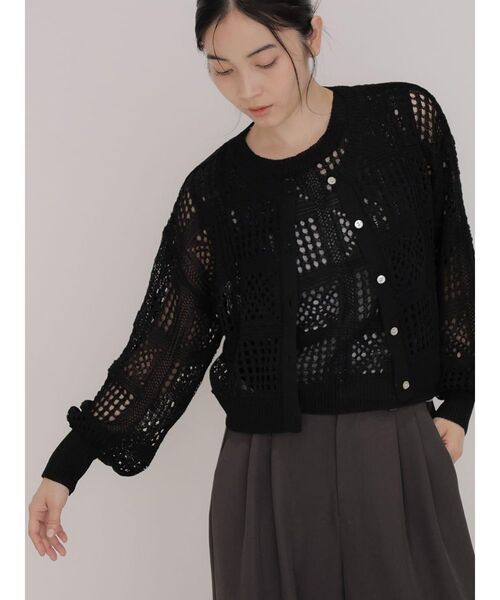 FIKA.(フィーカ)の「Crochet knit cardigan(カーディガン/ボレロ・レディース・ブラウン/アイボリー/ブラック・MEDIUM)」の19枚目の写真