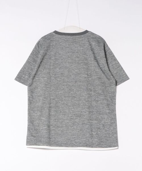 NAVY(ネイビー)の「【SARARI /サラリ】メランジワッフル フェイクレイヤード クルーネックTシャツ 速乾(Tシャツ/カットソー・メンズ・ブラック/ネイビー/グレー/ベージュ・XL/S/L/M)」の9枚目の写真