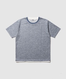 【SARARI /サラリ】メランジワッフル フェイクレイヤード クルーネックTシャツ 速乾