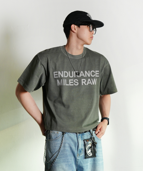 THE MILE(ザマイル)の「ガーメンツクロップエンデュランスクルーネック_PIGMENT KHAKI(Tシャツ/カットソー・メンズ・その他・SMALL/MEDIUM/LARGE/X-LARGE)」の1枚目の写真