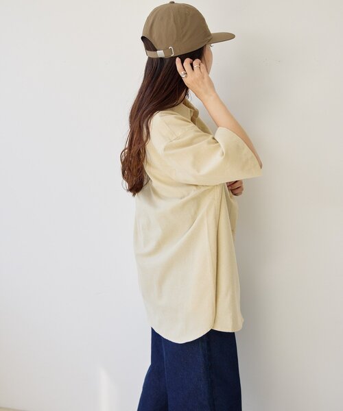 CIAOPANIC TYPY（チャオパニックティピー）の「【UNISEX】織りワッフルレギュラーカラーシャツ（シャツ/ブラウス・レディース・チャコールグレー/ベージュ・MEDIUM/LARGE）」の6枚目の写真