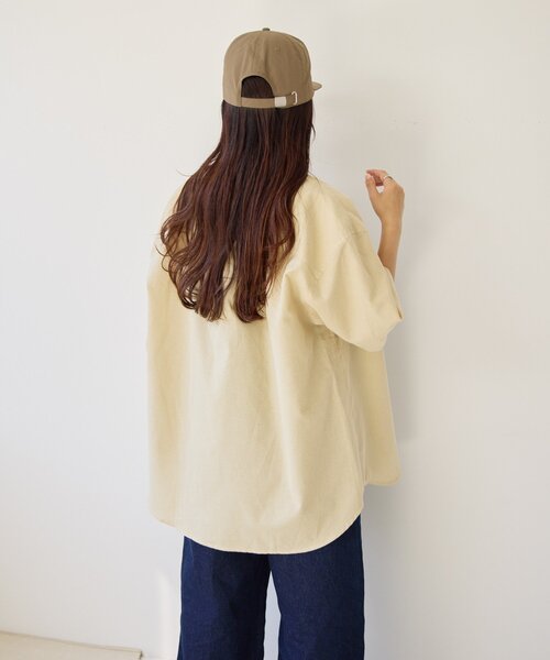 CIAOPANIC TYPY（チャオパニックティピー）の「【UNISEX】織りワッフルレギュラーカラーシャツ（シャツ/ブラウス・レディース・チャコールグレー/ベージュ・MEDIUM/LARGE）」の7枚目の写真
