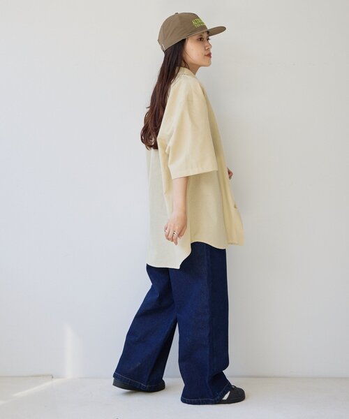 CIAOPANIC TYPY（チャオパニックティピー）の「【UNISEX】織りワッフルレギュラーカラーシャツ（シャツ/ブラウス・レディース・チャコールグレー/ベージュ・MEDIUM/LARGE）」の9枚目の写真