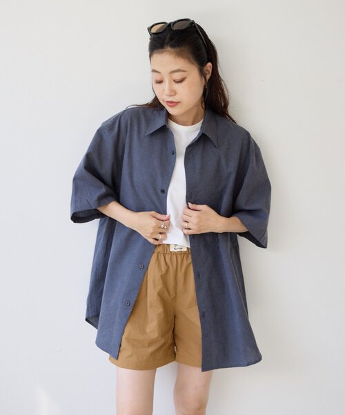 CIAOPANIC TYPY（チャオパニックティピー）の「【UNISEX】織りワッフルレギュラーカラーシャツ（シャツ/ブラウス・レディース・チャコールグレー/ベージュ・MEDIUM/LARGE）」の11枚目の写真