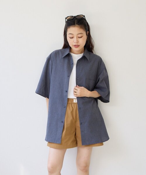 CIAOPANIC TYPY（チャオパニックティピー）の「【UNISEX】織りワッフルレギュラーカラーシャツ（シャツ/ブラウス・レディース・チャコールグレー/ベージュ・MEDIUM/LARGE）」の12枚目の写真