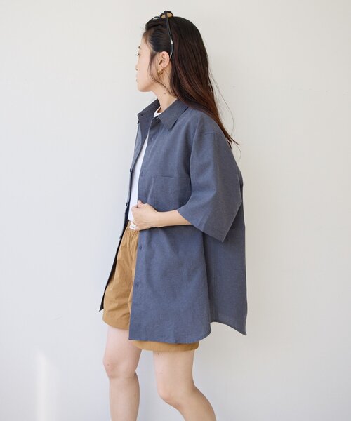 CIAOPANIC TYPY（チャオパニックティピー）の「【UNISEX】織りワッフルレギュラーカラーシャツ（シャツ/ブラウス・レディース・チャコールグレー/ベージュ・MEDIUM/LARGE）」の13枚目の写真