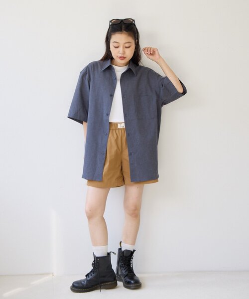 CIAOPANIC TYPY（チャオパニックティピー）の「【UNISEX】織りワッフルレギュラーカラーシャツ（シャツ/ブラウス・レディース・チャコールグレー/ベージュ・MEDIUM/LARGE）」の15枚目の写真