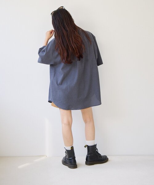 CIAOPANIC TYPY（チャオパニックティピー）の「【UNISEX】織りワッフルレギュラーカラーシャツ（シャツ/ブラウス・レディース・チャコールグレー/ベージュ・MEDIUM/LARGE）」の17枚目の写真