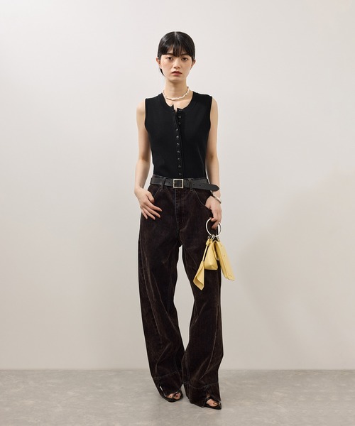 ADAM ET ROPE'(アダムエロペ)の「ミニカーディガンセットニットジレトップス(Tシャツ/カットソー・レディース・ブラック/ダークブラウン/ブルー系その他4・FREE)」の8枚目の写真