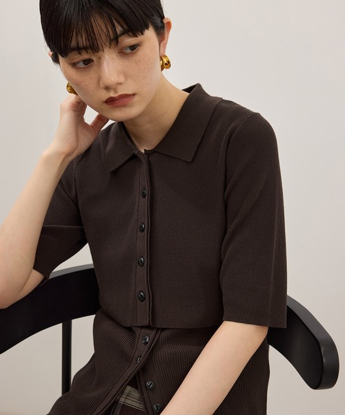 ADAM ET ROPE'(アダムエロペ)の「ミニカーディガンセットニットジレトップス(Tシャツ/カットソー・レディース・ブラック/ダークブラウン/ブルー系その他4・FREE)」の18枚目の写真