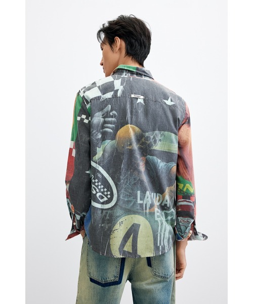 Desigual(デシグアル)の「レーシング フォトコラージュ 長袖シャツ【2026-2027年秋冬新作】(シャツ/ブラウス・メンズ・レッド・XS/S/M/L)」の3枚目の写真