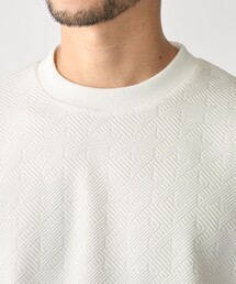 SHIPS: ハウンドトゥース 膨れ ジャカード ショートスリーブ Tシャツ