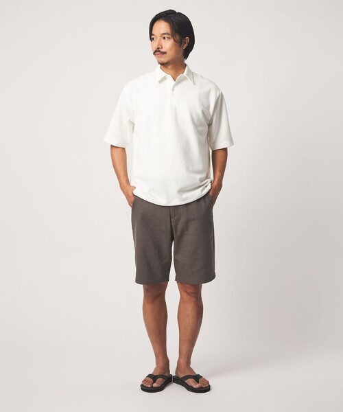 A DAY IN THE LIFE UNITED ARROWS（アデイインザライフユナイテッドアローズ）の「バウンシー ツイル リラックスポロシャツ＜A DAY IN THE LIFE＞（ポロシャツ・メンズ・ベージュ/ネイビー/ホワイト・L/M）」の8枚目の写真