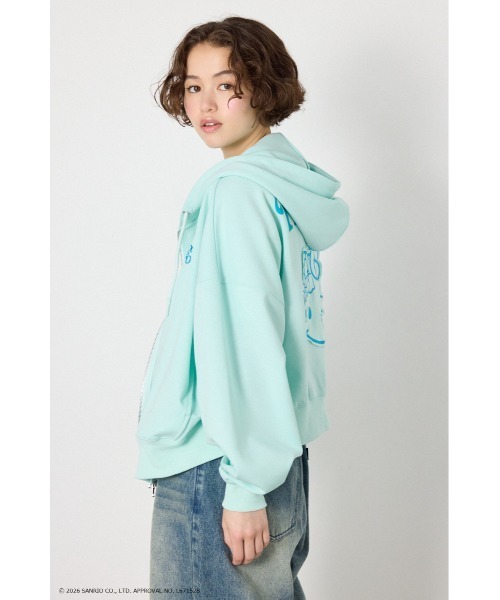 RODEO CROWNS WIDE BOWL(ロデオクラウンズワイドボウル)の「(HELLOKITTY)アップリケジップフーディー(パーカー・レディース・ブラック/グリーン系その他/グレー×ホワイト・FREE)」の5枚目の写真