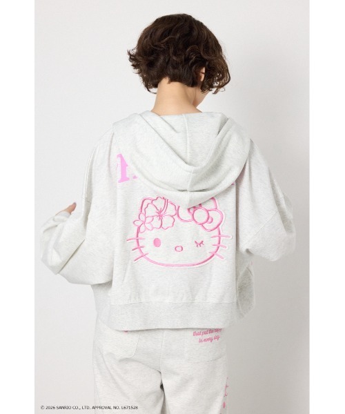 RODEO CROWNS WIDE BOWL(ロデオクラウンズワイドボウル)の「(HELLOKITTY)アップリケジップフーディー(パーカー・レディース・ブラック/グリーン系その他/グレー×ホワイト・FREE)」の12枚目の写真