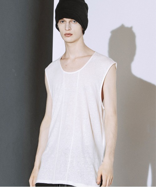NO ID.（ノーアイディ）の「【NO ID.】Drawstrings Sleeveless Pullover / ドローストリングス スリーブレス プルオーバー（Tシャツ/カットソー・メンズ・ブラック/グレー/ホワイト・ONE SIZE）」の2枚目の写真