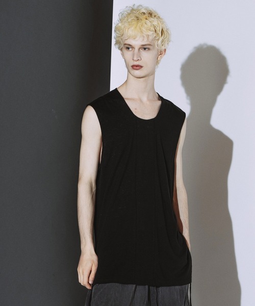 NO ID.（ノーアイディ）の「【NO ID.】Drawstrings Sleeveless Pullover / ドローストリングス スリーブレス プルオーバー（Tシャツ/カットソー・メンズ・ブラック/グレー/ホワイト・ONE SIZE）」の9枚目の写真