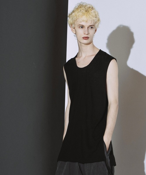 NO ID.（ノーアイディ）の「【NO ID.】Drawstrings Sleeveless Pullover / ドローストリングス スリーブレス プルオーバー（Tシャツ/カットソー・メンズ・ブラック/グレー/ホワイト・ONE SIZE）」の10枚目の写真