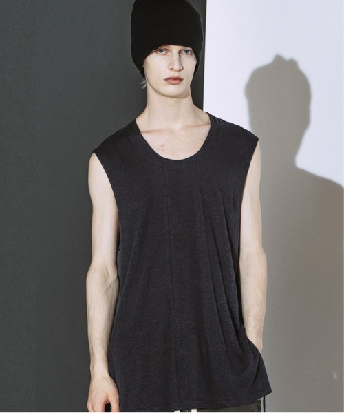 NO ID.（ノーアイディ）の「【NO ID.】Drawstrings Sleeveless Pullover / ドローストリングス スリーブレス プルオーバー（Tシャツ/カットソー・メンズ・ブラック/グレー/ホワイト・ONE SIZE）」の6枚目の写真