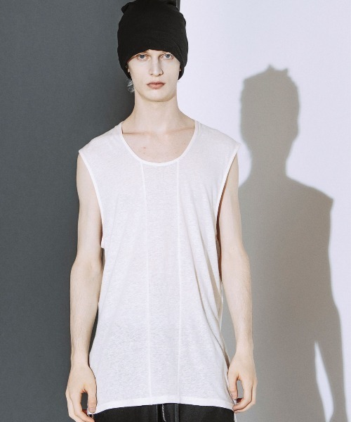 NO ID.（ノーアイディ）の「【NO ID.】Drawstrings Sleeveless Pullover / ドローストリングス スリーブレス プルオーバー（Tシャツ/カットソー・メンズ・ブラック/グレー/ホワイト・ONE SIZE）」の14枚目の写真