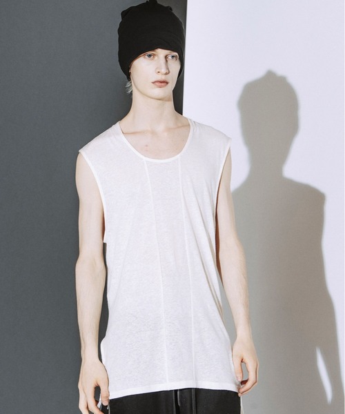 NO ID.（ノーアイディ）の「【NO ID.】Drawstrings Sleeveless Pullover / ドローストリングス スリーブレス プルオーバー（Tシャツ/カットソー・メンズ・ブラック/グレー/ホワイト・ONE SIZE）」の17枚目の写真