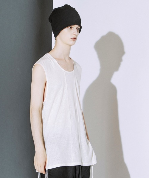NO ID.（ノーアイディ）の「【NO ID.】Drawstrings Sleeveless Pullover / ドローストリングス スリーブレス プルオーバー（Tシャツ/カットソー・メンズ・ブラック/グレー/ホワイト・ONE SIZE）」の18枚目の写真