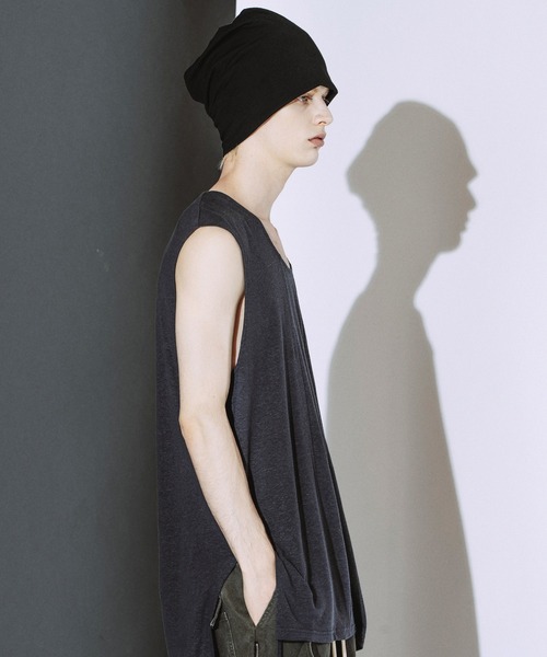 NO ID.（ノーアイディ）の「【NO ID.】Drawstrings Sleeveless Pullover / ドローストリングス スリーブレス プルオーバー（Tシャツ/カットソー・メンズ・ブラック/グレー/ホワイト・ONE SIZE）」の20枚目の写真