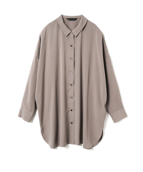 mizuiroind（ミズイロインド）の「mizuiro ind T/Rワイドチュニックシャツ（シャツ/ブラウス・レディース・ベージュ/ブラック/ネイビー/サンドベージュ・FREE）」の3枚目の写真