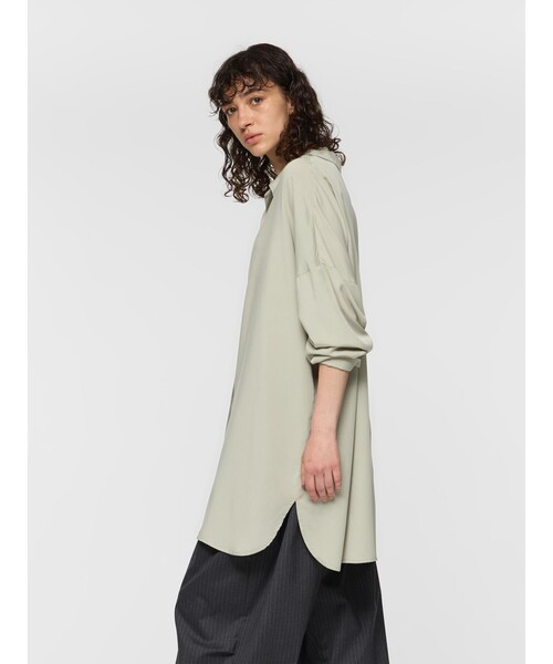mizuiroind（ミズイロインド）の「mizuiro ind T/Rワイドチュニックシャツ（シャツ/ブラウス・レディース・ベージュ/ブラック/ネイビー/サンドベージュ・FREE）」の11枚目の写真