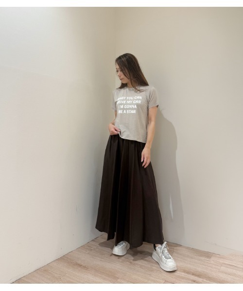 Desert Rose(デザートローズ)の「【MoNiLE/モニーレ】レーヨンサマーウールロゴTシャツ(Tシャツ/カットソー・レディース・ベージュ・FREE)」の8枚目の写真