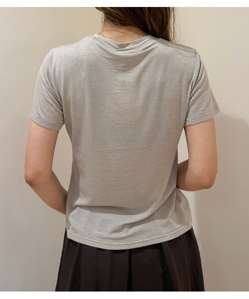 Desert Rose(デザートローズ)の「【MoNiLE/モニーレ】レーヨンサマーウールロゴTシャツ(Tシャツ/カットソー・レディース・ベージュ・FREE)」の5枚目の写真