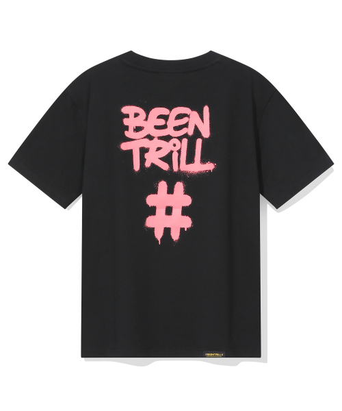 BEENTRILL(ビントリル)の「ウィメンズスプレーハッシュタグ半袖Tシャツ(ブラック)(Tシャツ/カットソー・レディース・その他・SMALL/X-SMALL)」の1枚目の写真