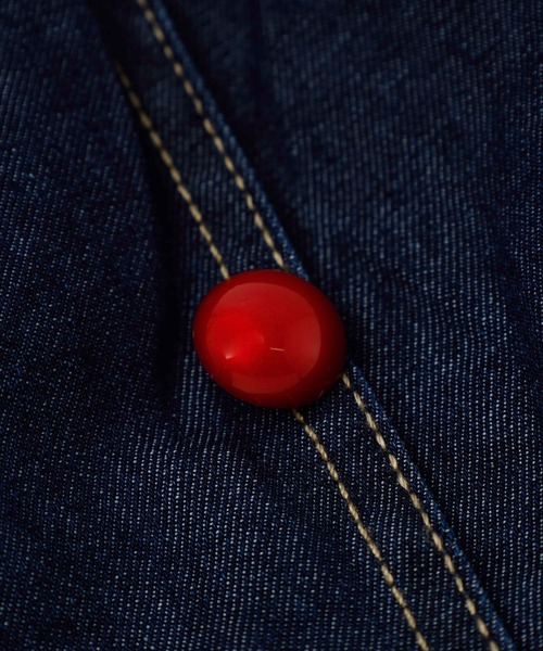 URBAN CHERRY(アーバンチェリー)の「【3点セット】ノースリーブトップス+フラワーキャミ+デニムスカート(キャミソール・キッズ・レッド・110cm/120cm/130cm/140cm)」の6枚目の写真