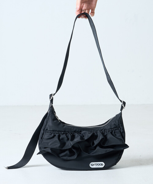 OUTDOOR PRODUCTS（アウトドアプロダクツ）の「OUTDOOR PRODUCTS × FREAK'S STORE/アウトドアプロダクツ 2WAY ナイロンフリルショルダーバッグ（ショルダーバッグ・レディース・オフホワイト/ブラック・ONE SIZE）」の13枚目の写真