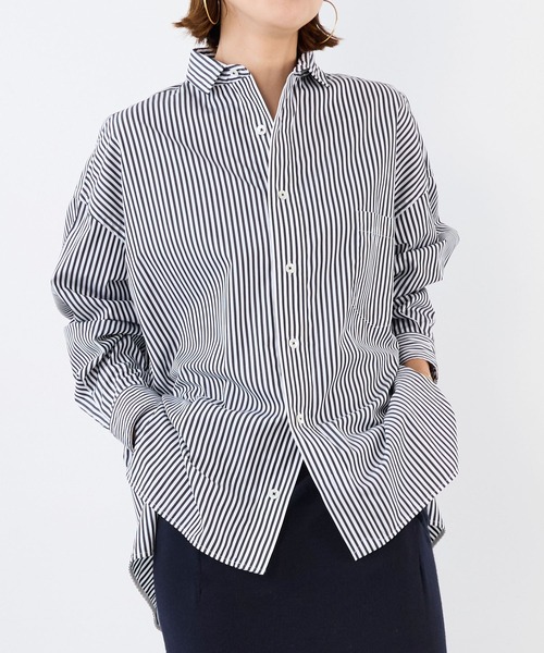 TICCA(ティッカ)の「【TICCA】スクエアビッグストライプシャツ(シャツ/ブラウス・レディース・ホワイト×ブラック・1)」の1枚目の写真